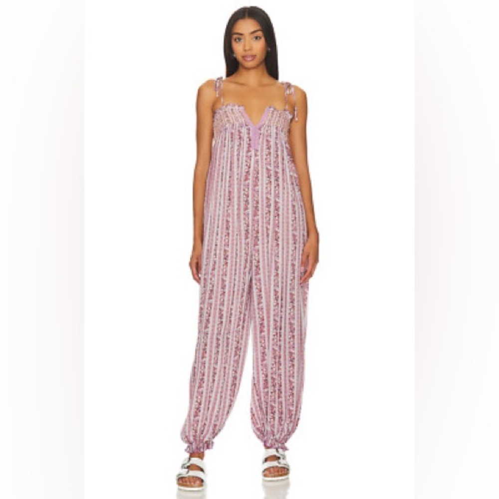 FREE PEOPLE Rule The World Maxi Relaxed Romper Tulip‎ Combo Size XS